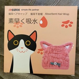 Hair towel, Hair Wrap, Kitty Cat